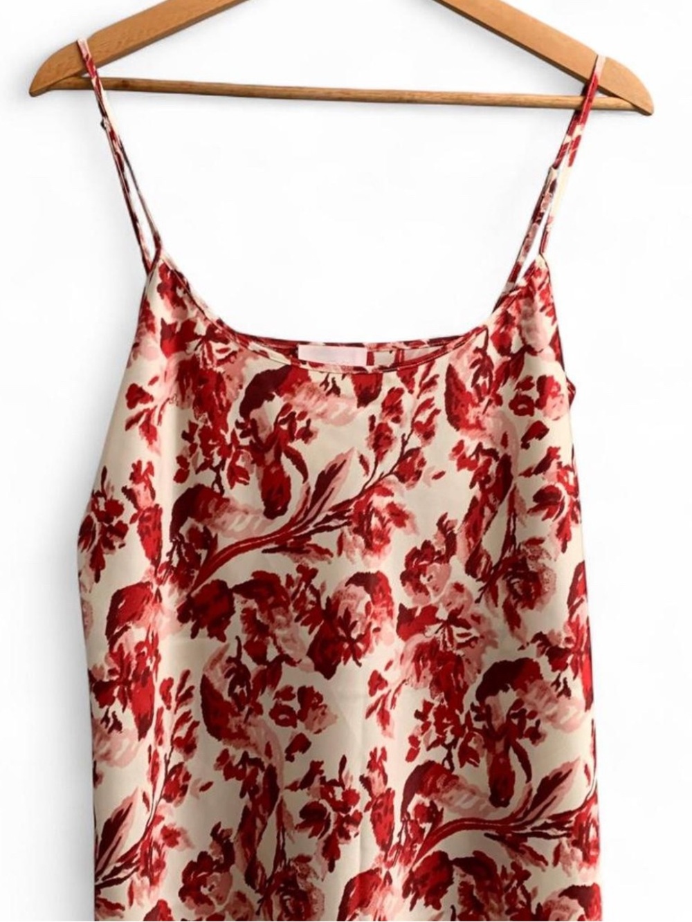 NWOT Cinq a Sept Red Floral Slip Silk Dress Size 12 #Summerdress - Picture 2 of 7